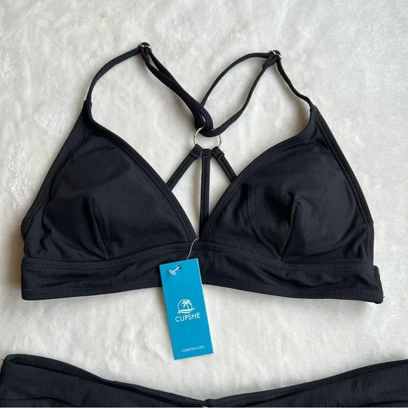 New Cupshe Black Bikini Set - Picture 4 of 6